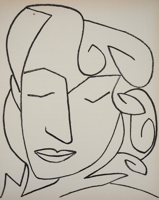 Françoise Gilot, Woman with Closed Eyes, 1951, Original Lithograph