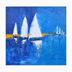 Francoise Laine, Voiles blanches, 2022, Oil on Canvas-QNR-1408663