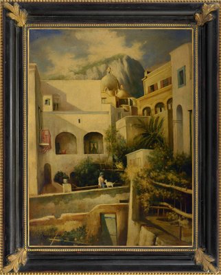 Francoise Vigneron, Roads of Capri, Oil on Canvas, Framed-VHF-1191373