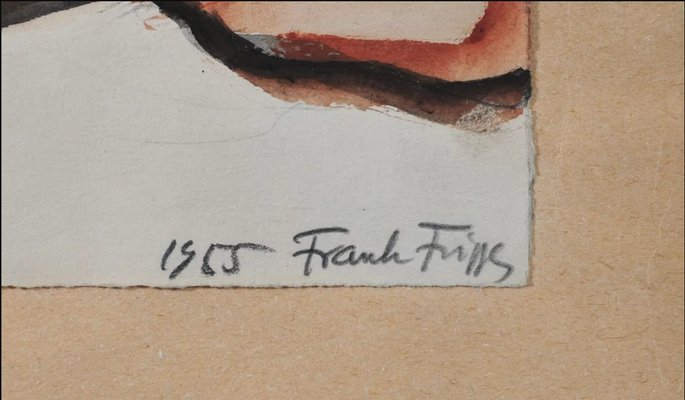 Frank Frigyes, Barbarian Venus, 1955, Watercolor Painting-QOR-2022539