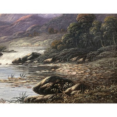 Frank Stone, Hilly Landscapes, 1800s, Oil on Canvases, Framed, Set of 2-BEW-2041892