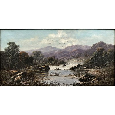 Frank Stone, Hilly Landscapes, 1800s, Oil on Canvases, Framed, Set of 2-BEW-2041892