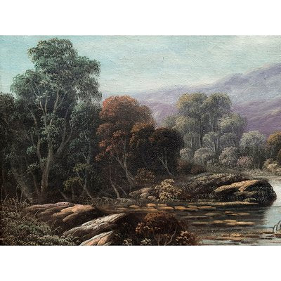 Frank Stone, Hilly Landscapes, 1800s, Oil on Canvases, Framed, Set of 2-BEW-2041892