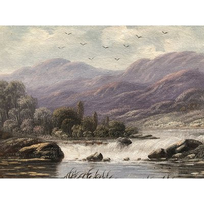 Frank Stone, Hilly Landscapes, 1800s, Oil on Canvases, Framed, Set of 2-BEW-2041892