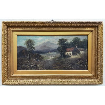 Frank Stone, Hilly Landscapes, 1800s, Oil on Canvases, Framed, Set of 2-BEW-2041892