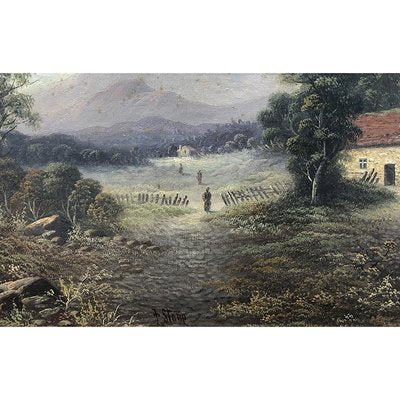 Frank Stone, Hilly Landscapes, 1800s, Oil on Canvases, Framed, Set of 2-BEW-2041892