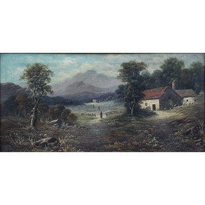 Frank Stone, Hilly Landscapes, 1800s, Oil on Canvases, Framed, Set of 2-BEW-2041892