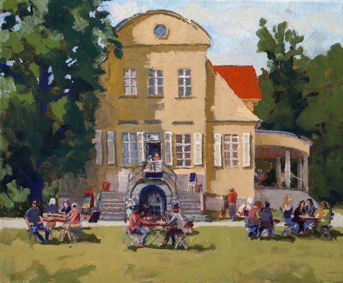 Frank Suplie, Berlin, Gutshaus Kladow, heißer Tag, 2020, Egg Tempera on Canvas-CHG-2025374