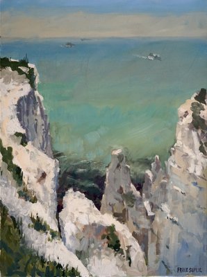 Frank Suplie, Dover, Kreidefelsen, Erosion, 2019, Egg Tempera on Canvas-CHG-2025383