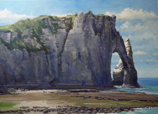 Frank Suplie, Falaise d'aval, Morgens, Etretat, 2022, Egg Tempera on Canvas-CHG-2030825