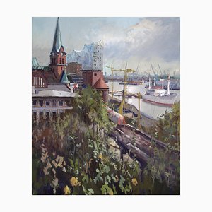 Frank Suplie, Stinfangblick, Hamburg, 2017, Egg Tempera on Canvas, Framed-CHG-2030820