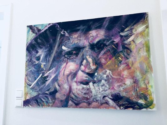 Franke Gallery, Keith Richards Rolling Stones, Art Canvas Acrylic & Painting-WSA-831278