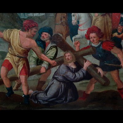 Frans Francken III, Climb to Calvary, 1600s, Oil Painting, Framed-BEW-2023580