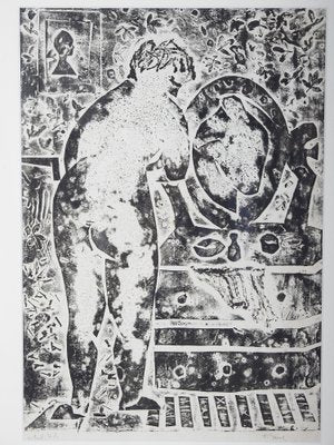 Frantisek Emler, Nude Woman in Front Mirror, 1964, Oil on Paper-IND-1366664