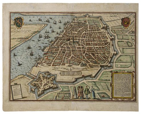 Franz Hogenberg, Map of Antwerp, Etching, Late 16th Century-ZCI-1770101