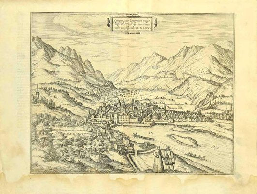 Franz Hogenberg - Map of Innsbruck - Etching - Late 16th Century-ZCI-822948