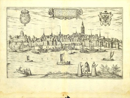 Franz Hogenberg - Map of Nijmegen - Etching - Late 16th Century-ZCI-822966