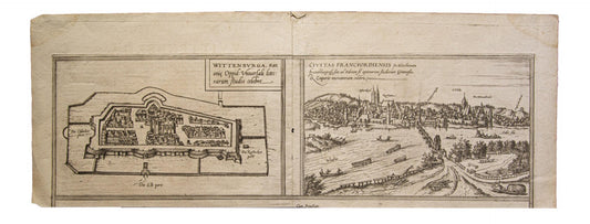 Franz Hogenberg - Map of Wittemberg and Frankfurt - 16th Century