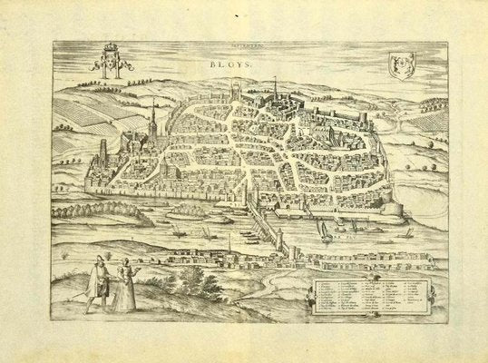 Franz Hogenberg - View of Blois - Original Etching - Late 16th Century-ZCI-825172