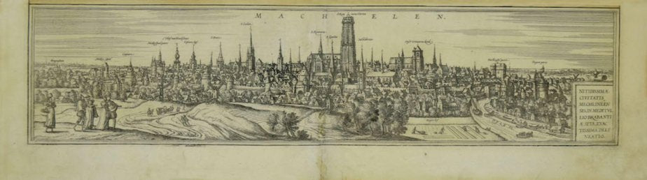 Franz Hogenberg - View of Mechelen - Original Etching - 16th Century-ZCI-836997