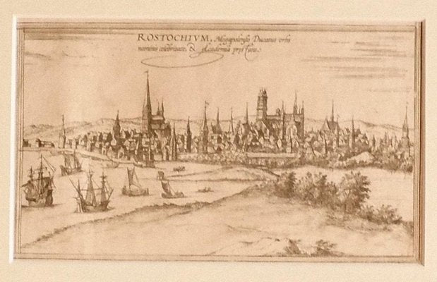 Franz Hogenberg - View of Rostock - Original Etching - 16th Century-ZCI-833243