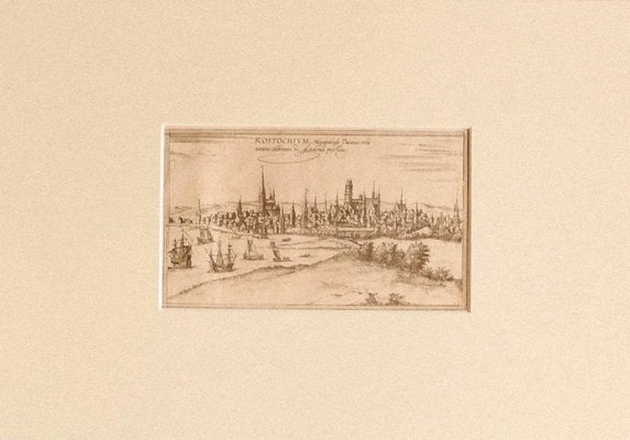 Franz Hogenberg - View of Rostock - Original Etching - 16th Century-ZCI-833243