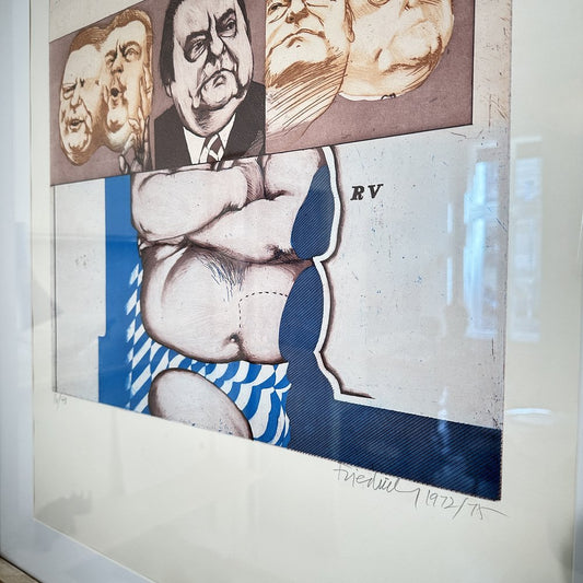 Franz Josef Strauß, Composition, Color Lithograph, 1972, Framed