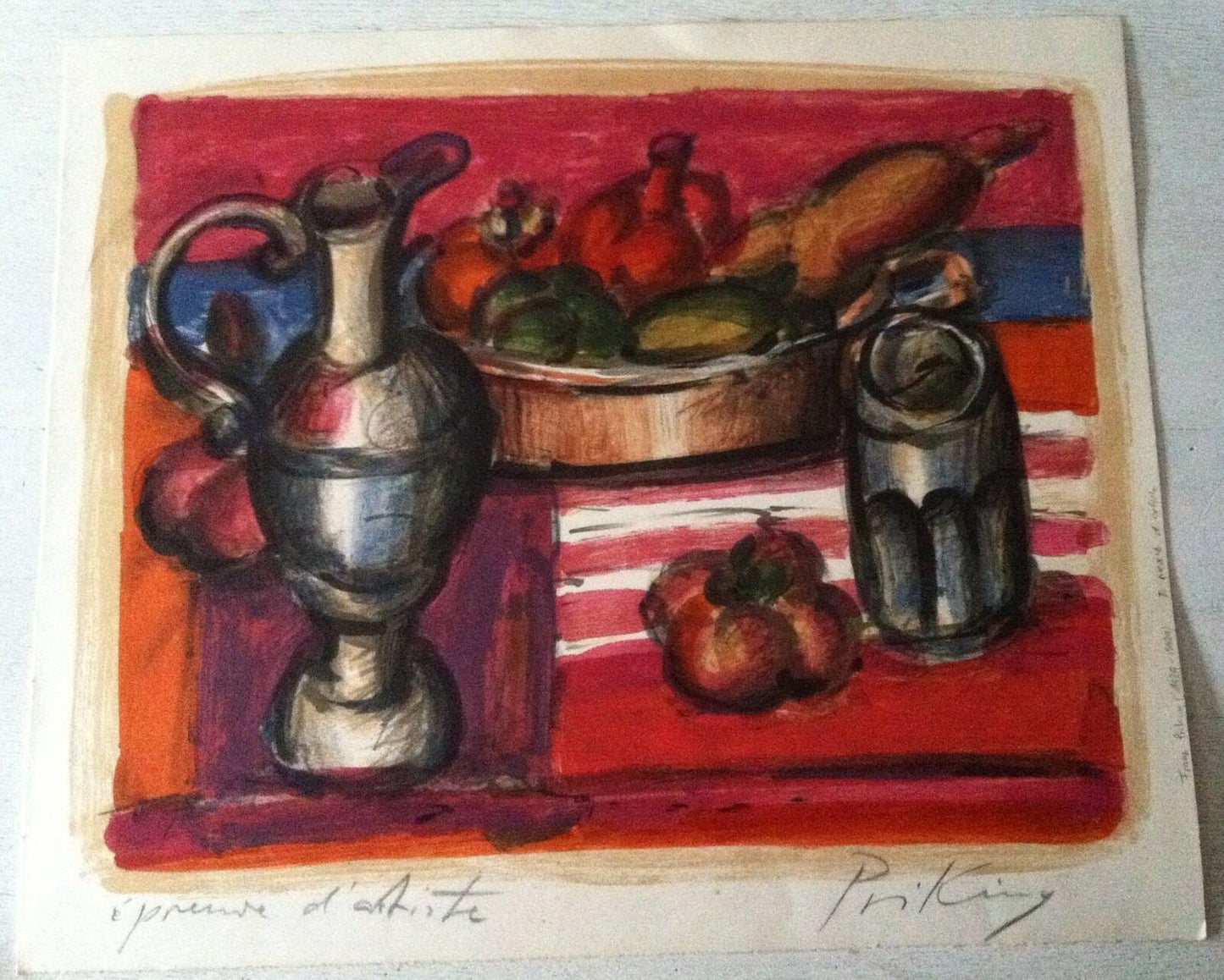 Franz Priking, 1929-1979, Wine Decanter, Lithograph