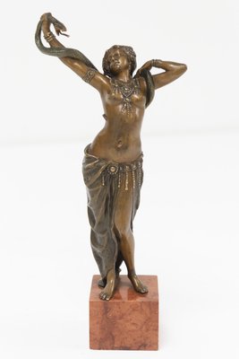 Franz Xavier Bergmann, Viennese Snake Dancer, 1900s, Bronze-WIX-2036868