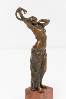 Franz Xavier Bergmann, Viennese Snake Dancer, 1900s, Bronze-WIX-2036868