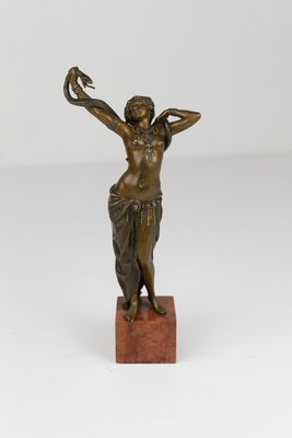 Franz Xavier Bergmann, Viennese Snake Dancer, 1900s, Bronze-WIX-2036868