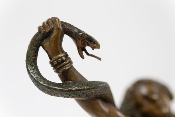 Franz Xavier Bergmann, Viennese Snake Dancer, 1900s, Bronze-WIX-2036868