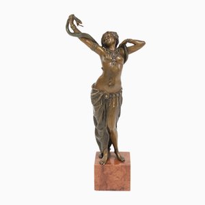 Franz Xavier Bergmann, Viennese Snake Dancer, 1900s, Bronze-WIX-2036868