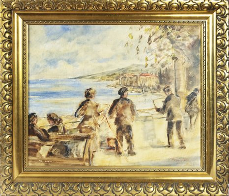 Fraugde, Figurative Scene, 1960s, Oil on Canvas, Framed-ZVH-1317671