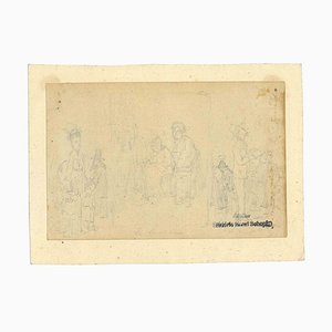 Frederic Henri Schopin, Figures, Original Pencil Drawing, Late 19th Century-ZCI-1403433