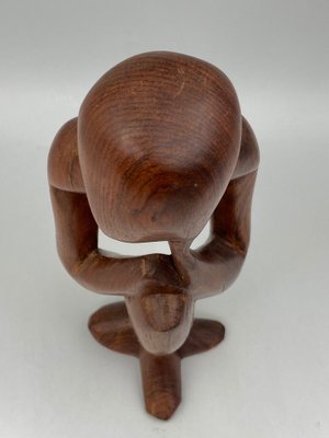 Free Form Male Thinker Sculpture, 1970s, Wood-QKG-1368268