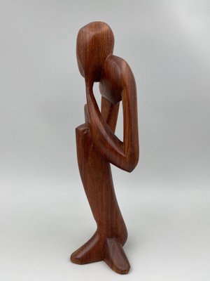 Free Form Male Thinker Sculpture, 1970s, Wood-QKG-1368268