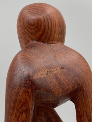 Free Form Male Thinker Sculpture, 1970s, Wood-QKG-1368268