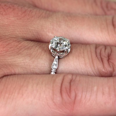 French 1.10 Carat Diamond Platinum Solitaire Ring, 1920s-OLU-2020913