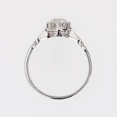 French 1.10 Carat Diamond Platinum Solitaire Ring, 1920s-OLU-2020913