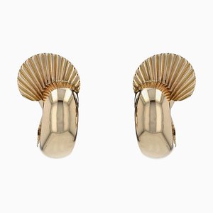 French 18 Karat Gold Clip Earrings, 1960s, Set of 2-OLU-1209933