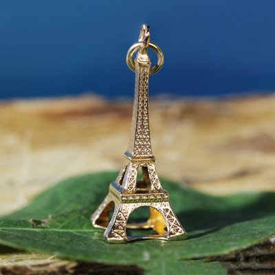 French 18 Karat Rose Gold Eiffel Tower Charm Pendant, 1960s-OLU-2027411