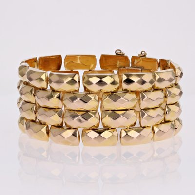 French 18 Karat Rose Gold Faceted Bracelet-OLU-1763988