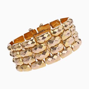 French 18 Karat Rose Gold Faceted Bracelet-OLU-1763988