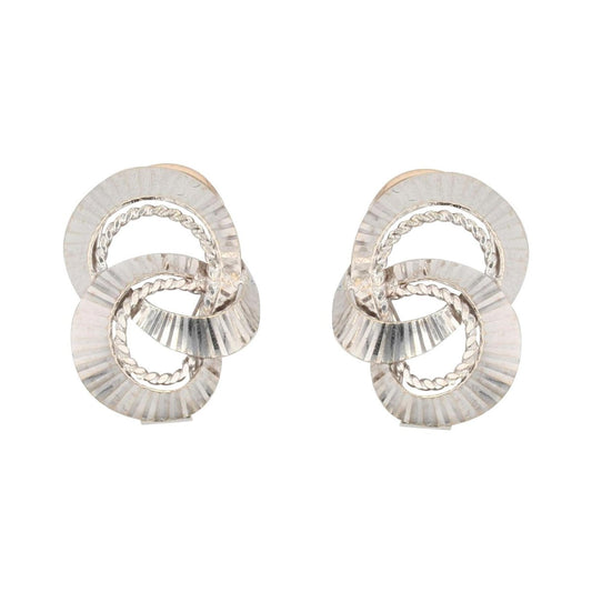 French 18 Karat White Gold Clip Earrings, 1960s, Set of 2