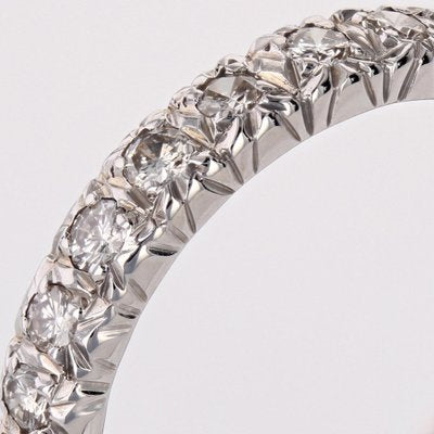 French 18 Karat White Gold Diamonds Wedding Ring, 1970s-OLU-1743322