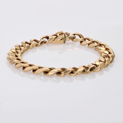 French 18 Karat Yellow Gold Curb Bracelet, 1950s-OLU-1731248