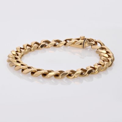 French 18 Karat Yellow Gold Curb Bracelet, 1950s-OLU-1731248