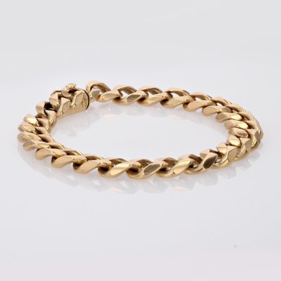 French 18 Karat Yellow Gold Curb Bracelet, 1950s-OLU-1731248