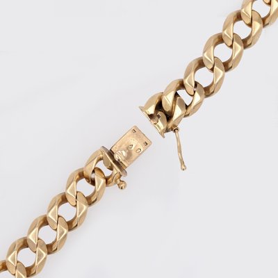 French 18 Karat Yellow Gold Curb Bracelet, 1950s-OLU-1731248